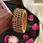 Kids Silk Thread Kundan Bangle-Purple-G4922